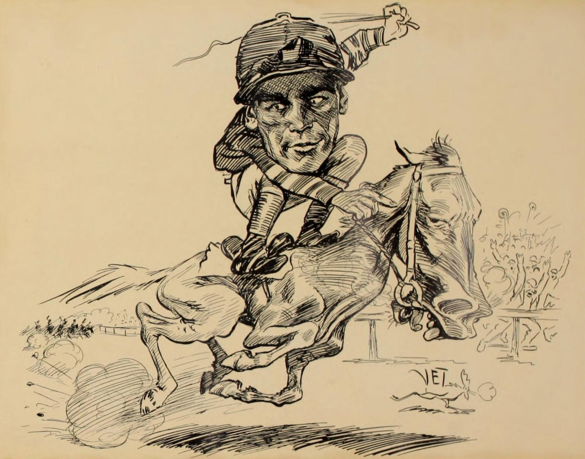 Posterazzi Turf in Caricature 1900 Higgins Canvas Art - Jesse Sylvester (1875-1966 Anderson (24 x 36)