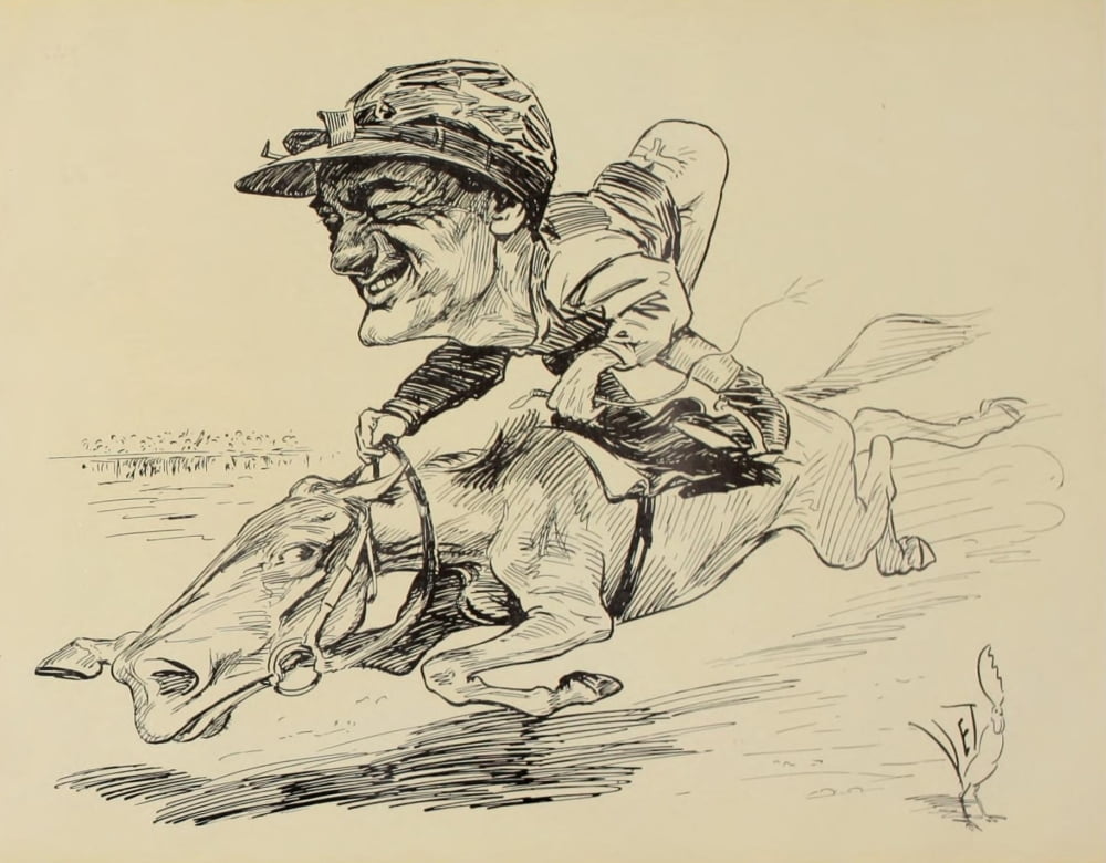 Posterazzi Turf in Caricature 1900 Matthews Canvas Art - Jesse Sylvester (1875-1966 Anderson (24 x 36)
