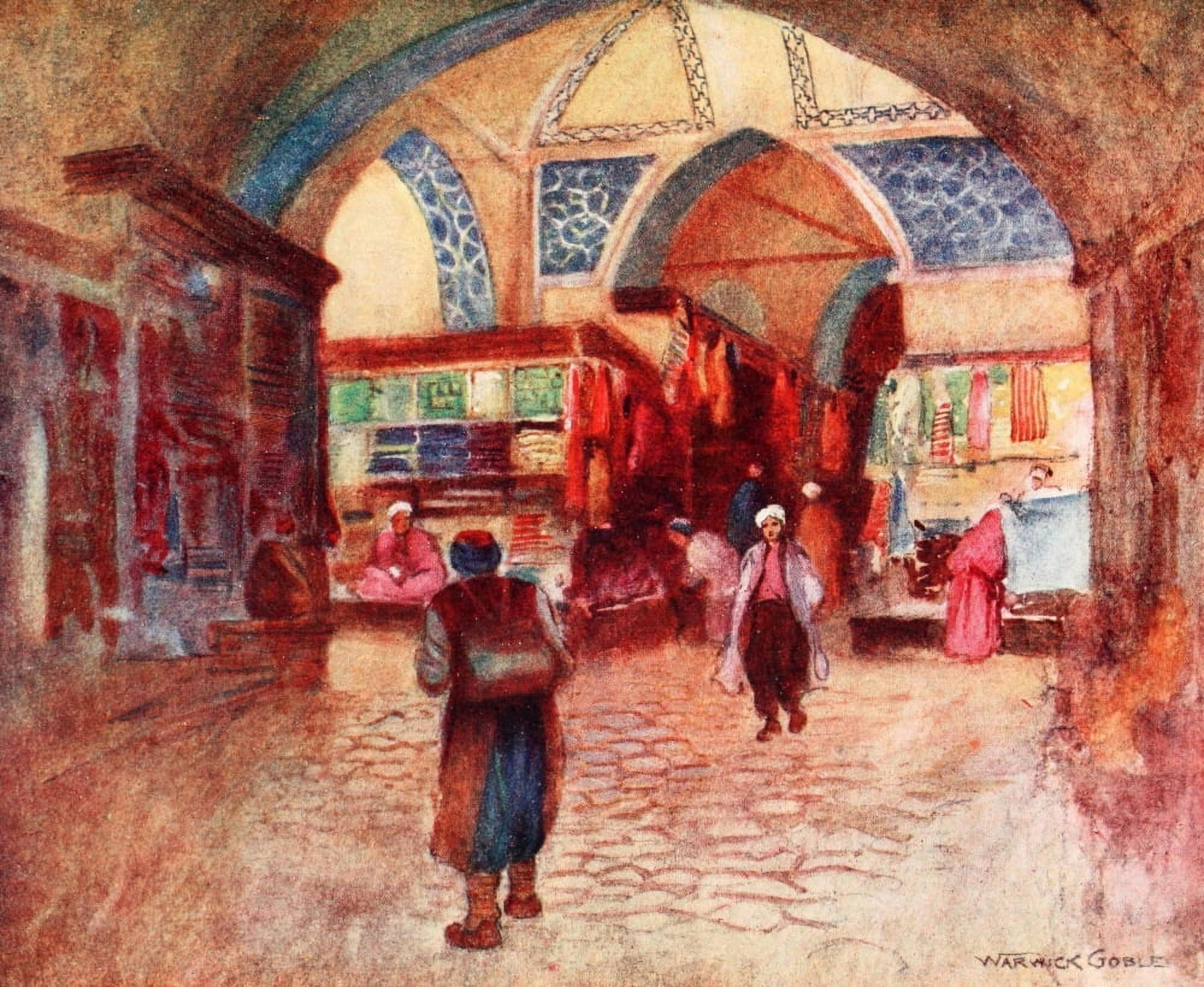 Posterazzi Turkey 1911 In the Grand Bazaar Canvas Art - Warwick Goble (24 x 36)