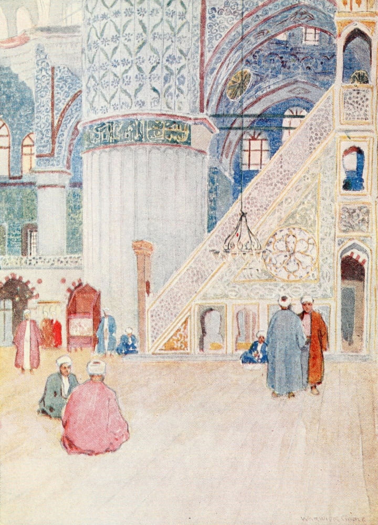 Posterazzi Turkey 1911 Sultan Ahmed Mosque Canvas Art - Warwick Goble (24 x 36)