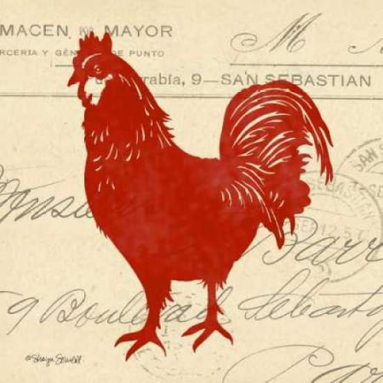 Posterazzi Tuscan Rooster II Canvas Art - Sharyn Sowell (24 x 24)