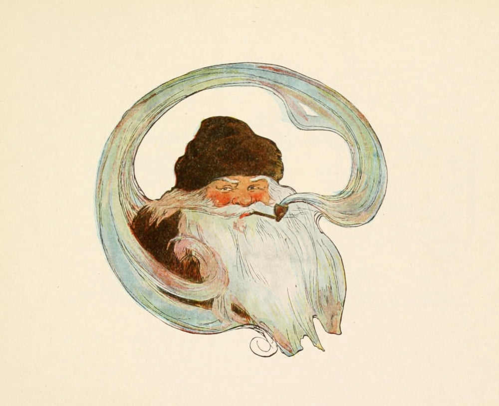 Posterazzi Twas the Night before Christmas 1912 Santa & pipe Canvas Art - Jessie Willcox Smith (24 x 36)