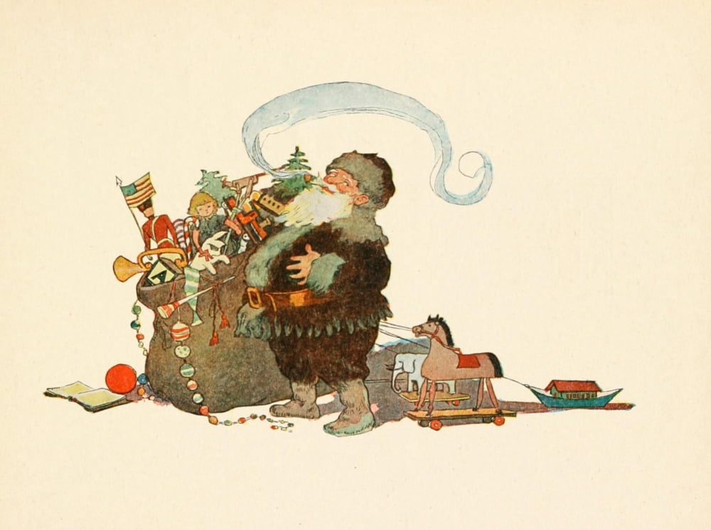 Posterazzi Twas the Night before Christmas 1912 Santa & toys Canvas Art - Jessie Willcox Smith (24 x 36)