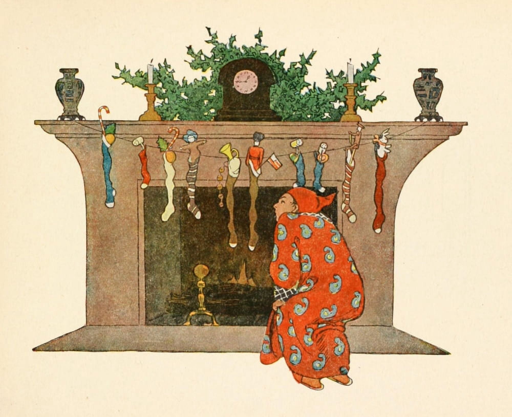 Posterazzi Twas the Night before Christmas 1912 Waiting for Santa Canvas Art - Jessie Willcox Smith (24 x 36)