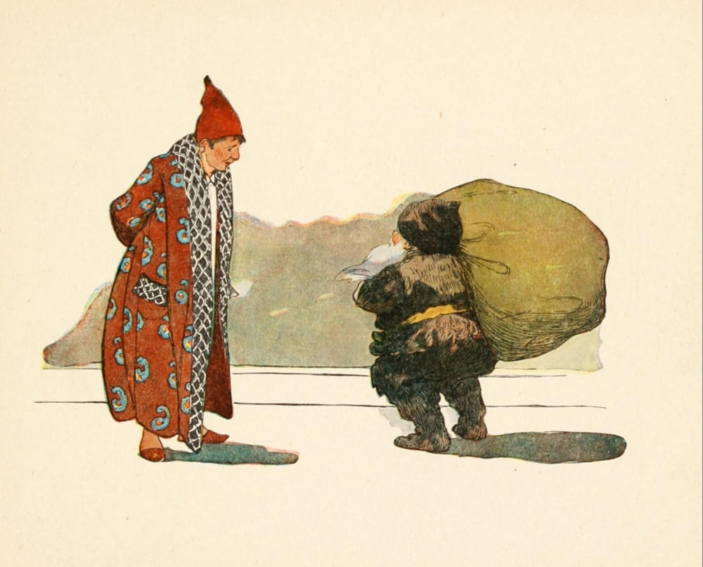 Posterazzi Twas the night before Christmas c1912 Elf with sack Canvas Art - Jessie Willcox Smith (24 x 36)
