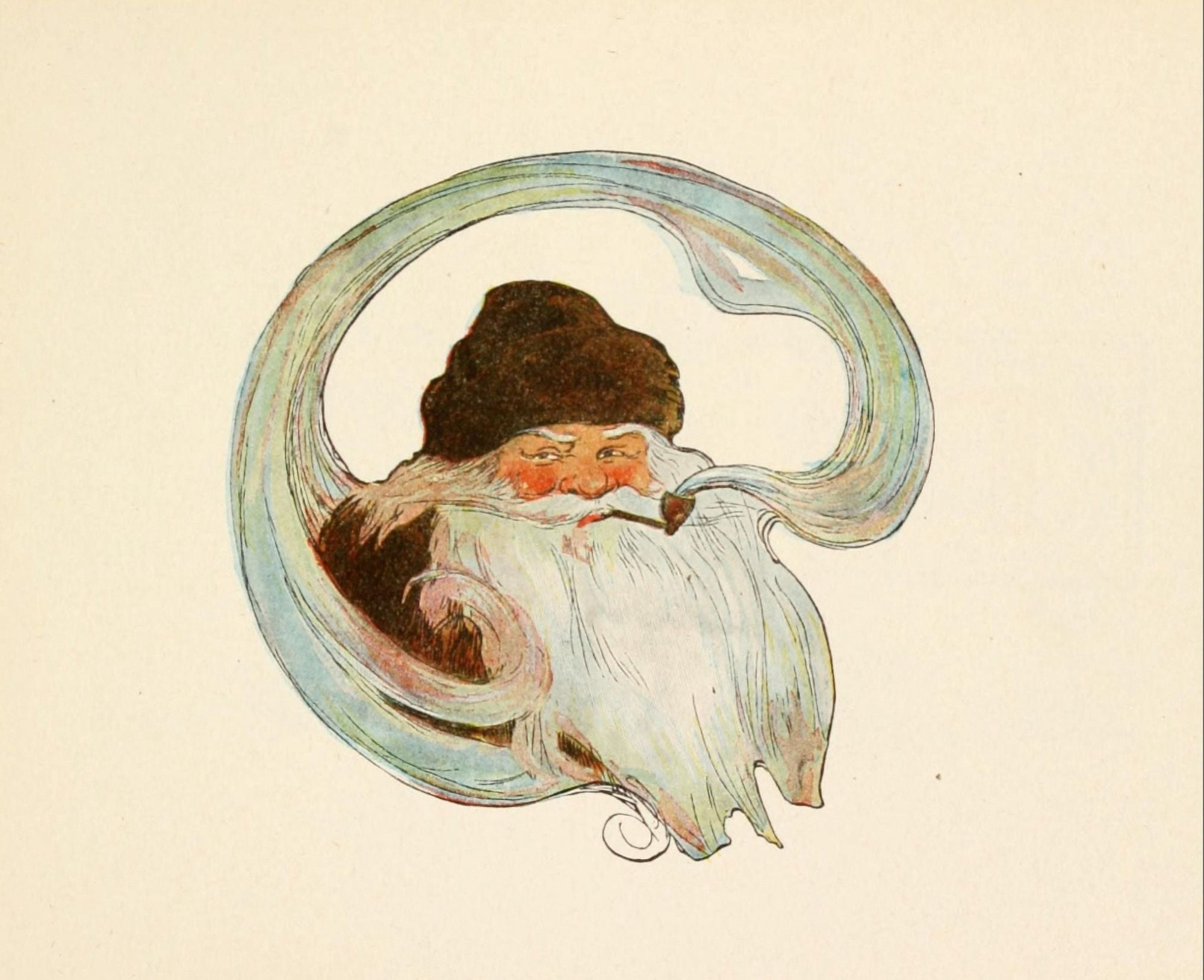 Posterazzi Twas the night before Christmas c1912 Santa with pipe Canvas Art - Jessie Willcox Smith (24 x 36)