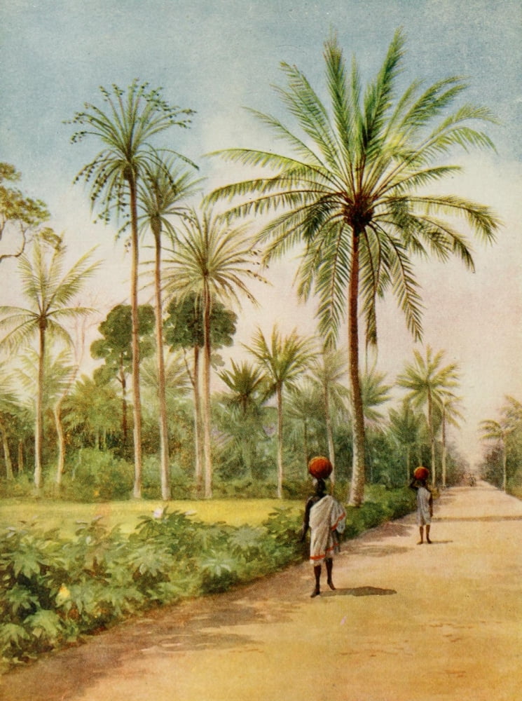 Posterazzi Twenty-five years in Qua Iboe 1912 Girls with waterpots on road near Aka Canvas Art - Unknown (24 x 36)