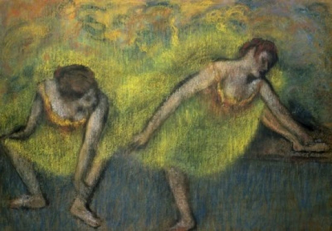 Posterazzi Two Dancers at Rest Edgar Degas (1834-1917French) Pastel Suzuki Collection Tokyo Canvas Art - Edgar Degas (24 x 36)