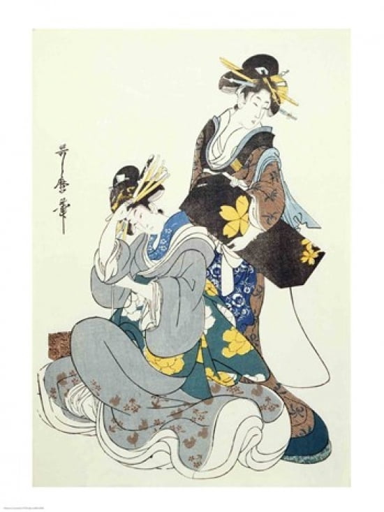 Posterazzi Two Female Figures Canvas Art - (24 x 36)