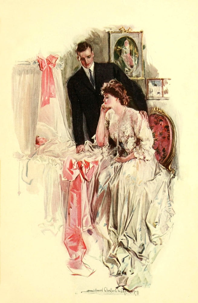 Posterazzi Two Lovers 1909 First baby Canvas Art - Howard Chandler Christy (24 x 36)