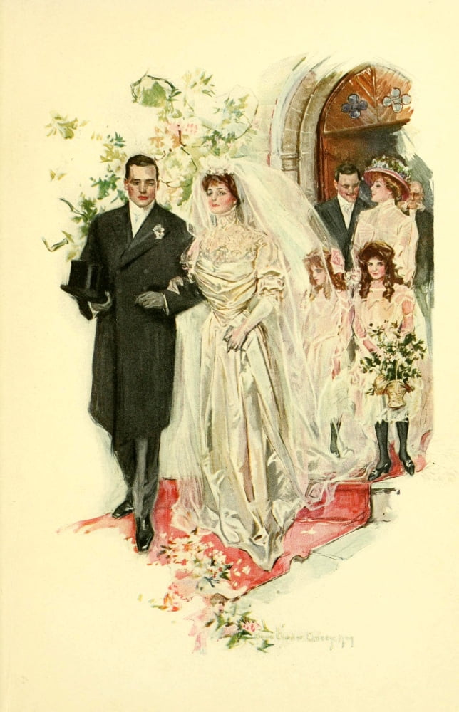 Posterazzi Two Lovers 1909 Wedding Day Canvas Art - Howard Chandler Christy (24 x 36)