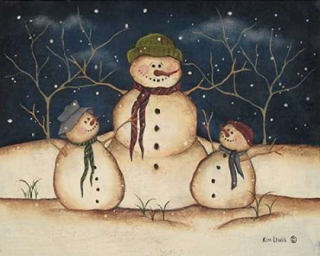 Posterazzi Two Snowmen Canvas Art - Kim Lewis (24 x 30)