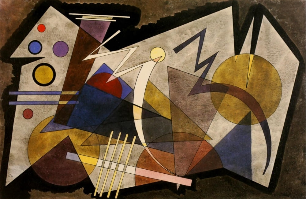 Posterazzi Two Zigzags 1925 Canvas Art - Wassily Kandinsky (24 x 36)