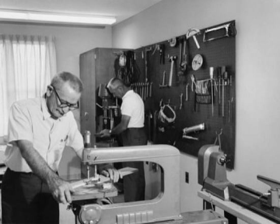 Posterazzi Two senior men working in a workshop Canvas Art -  (24 x 36)