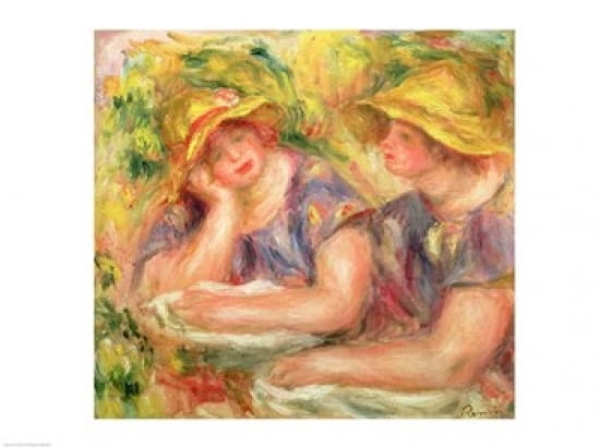Posterazzi Two women in blue blouses 1919 Canvas Art - Pierre-Auguste Renoir (36 x 24)