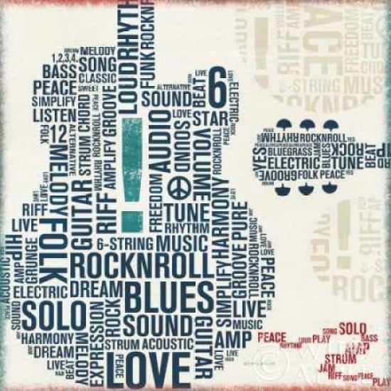 Posterazzi Type Guitar Square II Canvas Art - Michael Mullan (24 x 24)