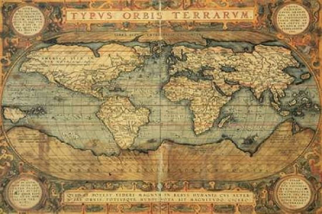 Posterazzi Typus Orbis Terrarum 1587 Canvas Art - Abraham Ortelius (20 x 28)