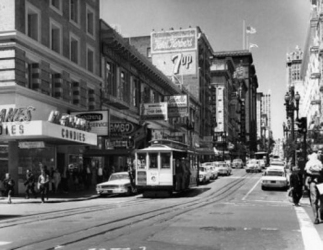 Posterazzi USA California San Francisco Powell & Ellis Streets 1950s Canvas Art - (24 x 36)