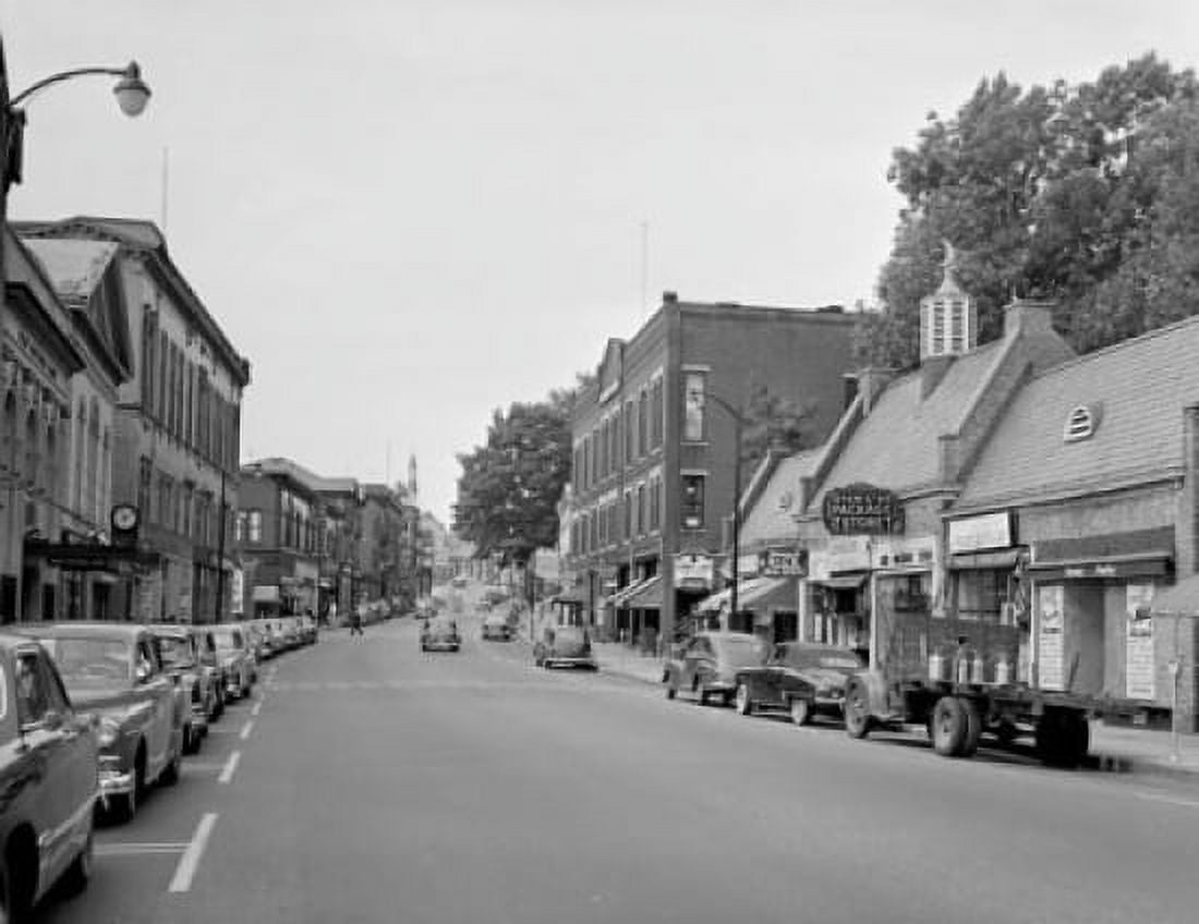 Posterazzi USA Massachusetts Marlboro Cars parked in a row at roadside Canvas Art - (24 x 36)