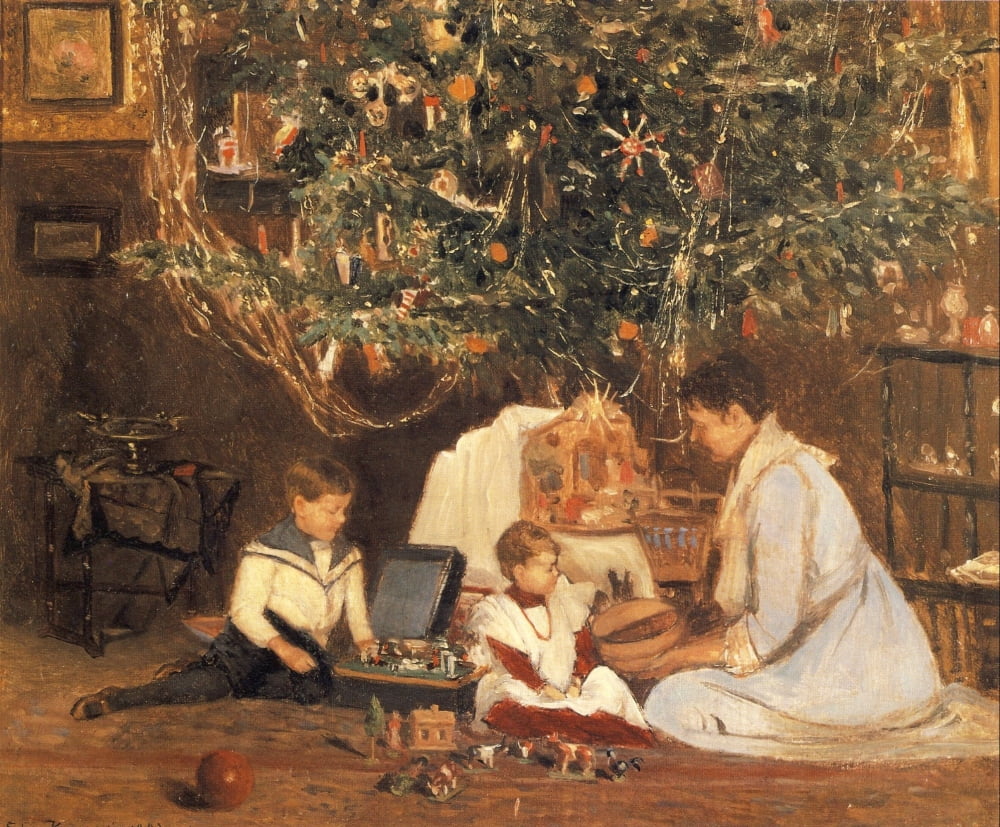 Posterazzi Under the Christmas Tree 1902 Canvas Art - Edmund Kregczy (24 x 36)