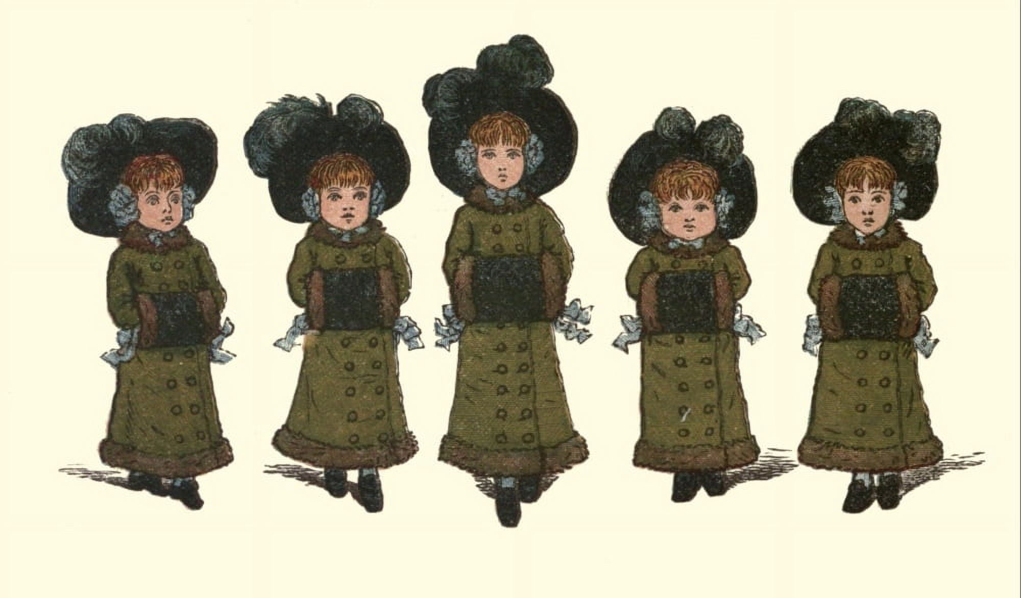 Posterazzi Under the Window 1879 Five little sisters Canvas Art - Kate Greenaway (24 x 36)