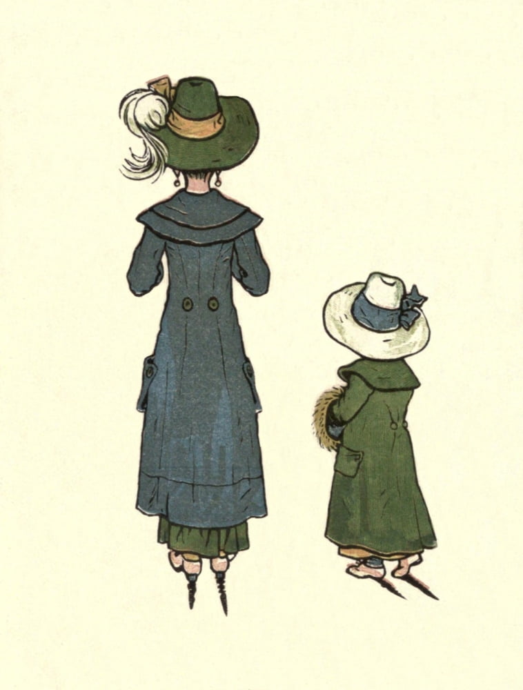 Posterazzi Under the Window 1879 Mother & daughter Canvas Art - Kate Greenaway (24 x 36)