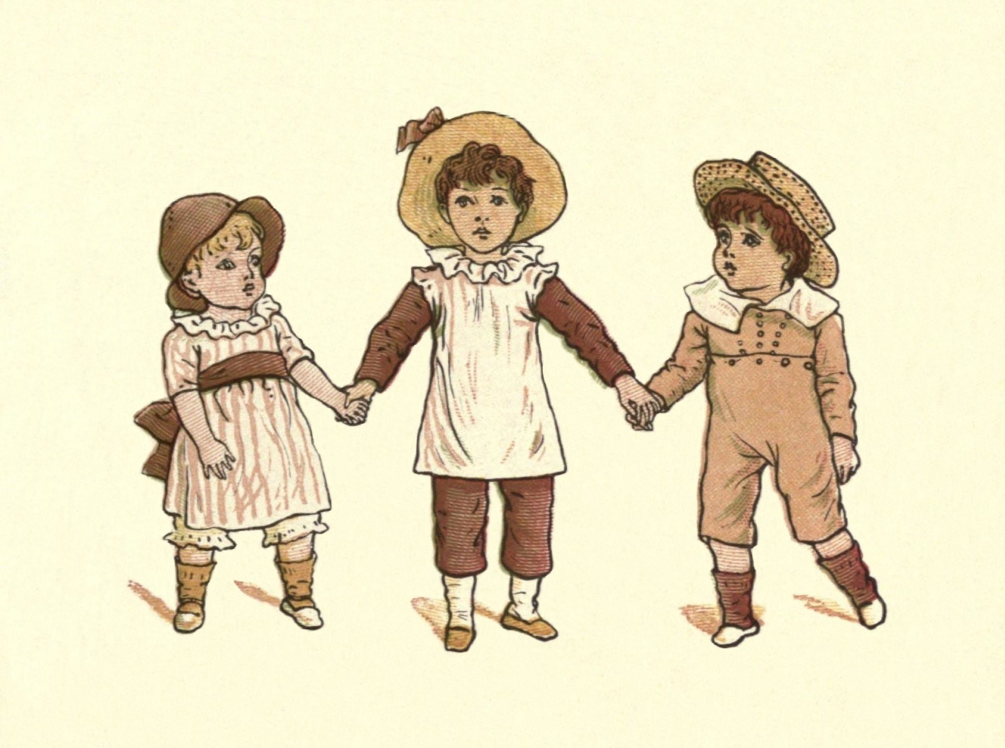 Posterazzi Under the Window 1879 Three little boys Canvas Art - Kate Greenaway (24 x 36)