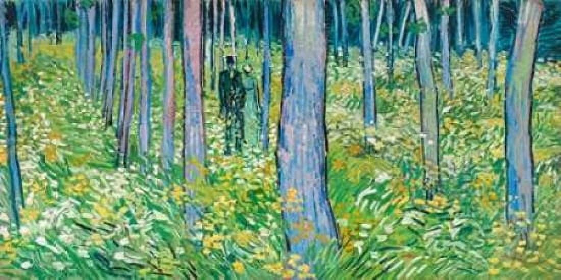 Posterazzi Undergrowth with two figures Canvas Art - Vincent van Gogh (24 x 48)