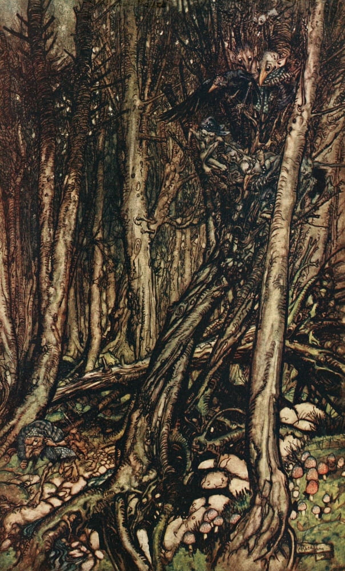 Posterazzi Undine 1909 Fearsome forest Canvas Art - A Rackham (24 x 36)