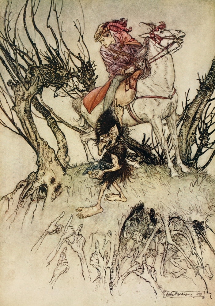 Posterazzi Undine 1909 Pointed stained fingers Canvas Art - A Rackham (24 x 36)