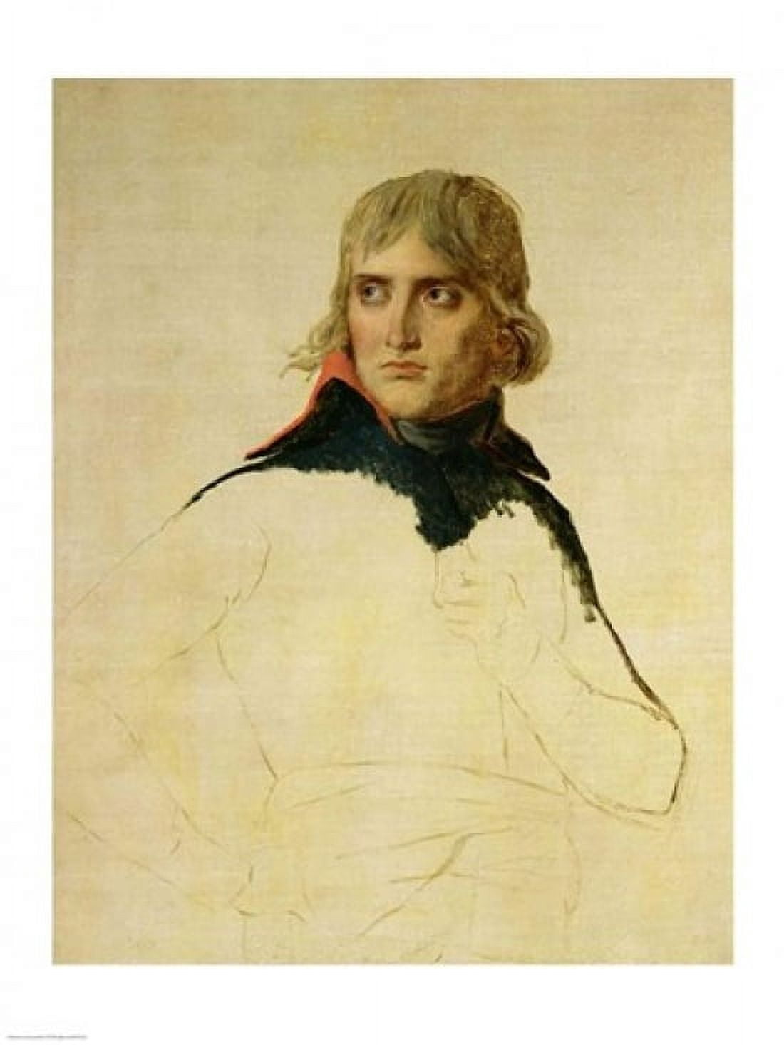 Posterazzi Unfinished portrait of General Bonaparte Canvas Art - Jacques-Louis David (24 x 36)
