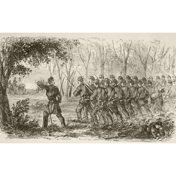 Posterazzi Union Soldiers On The Plateau At The First Battle of Bull Run, July 21, 1861, Near Manassas, Virginia, During The American Civil War From A 19th Century Illustration
