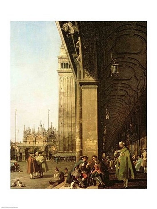 Posterazzi Venice Piazza di San Marco and the Colonnade of the Procuratie Nuove Canvas Art - Giovanni Antonio Canaletto (24 x 36)