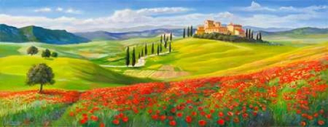 Posterazzi Verso il borgo in Toscana Canvas Art - Adriano Galasso (24 x 48)