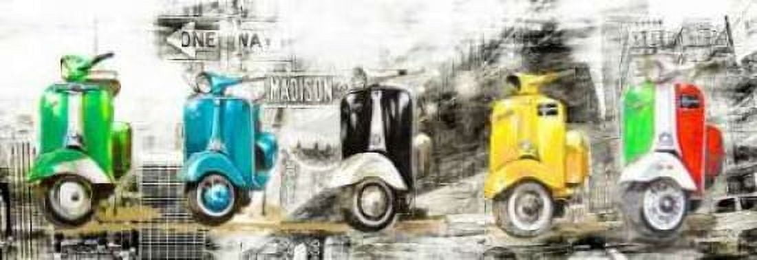 Posterazzi Vespa in NY Canvas Art - Bresso Sola (12 x 36)