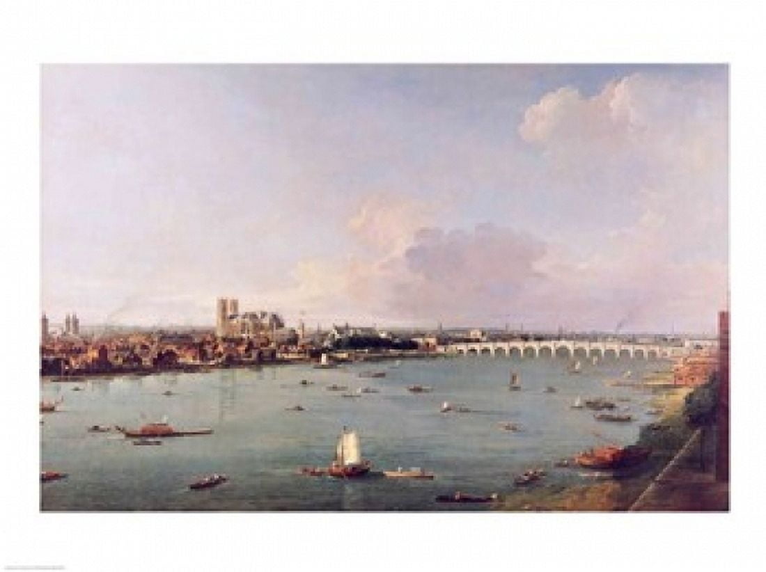 Posterazzi View of the Thames from South of the River Canvas Art - Giovanni Antonio Canaletto (36 x 24)