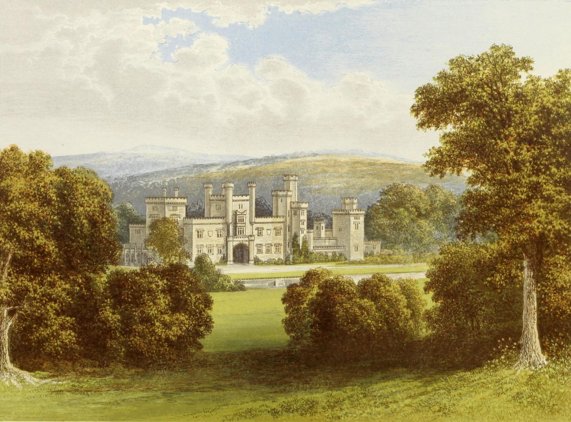 Posterazzi Views of Seats 1880 Ravensworth Castle Canvas Art - AF Lydon (24 x 36)