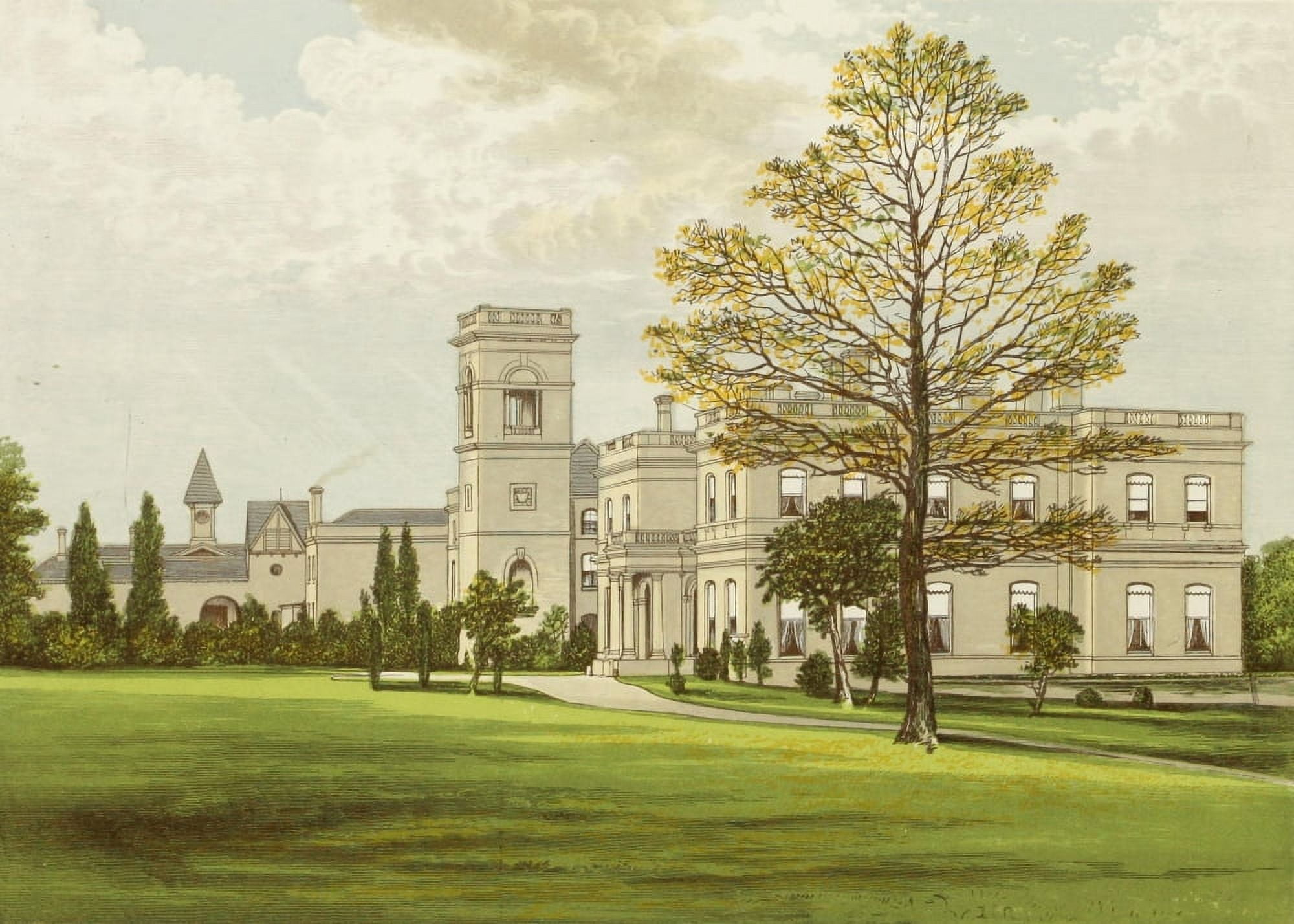 Posterazzi Views of Seats 1880 Stowlangtoft Hall Canvas Art - AF Lydon (24 x 36)