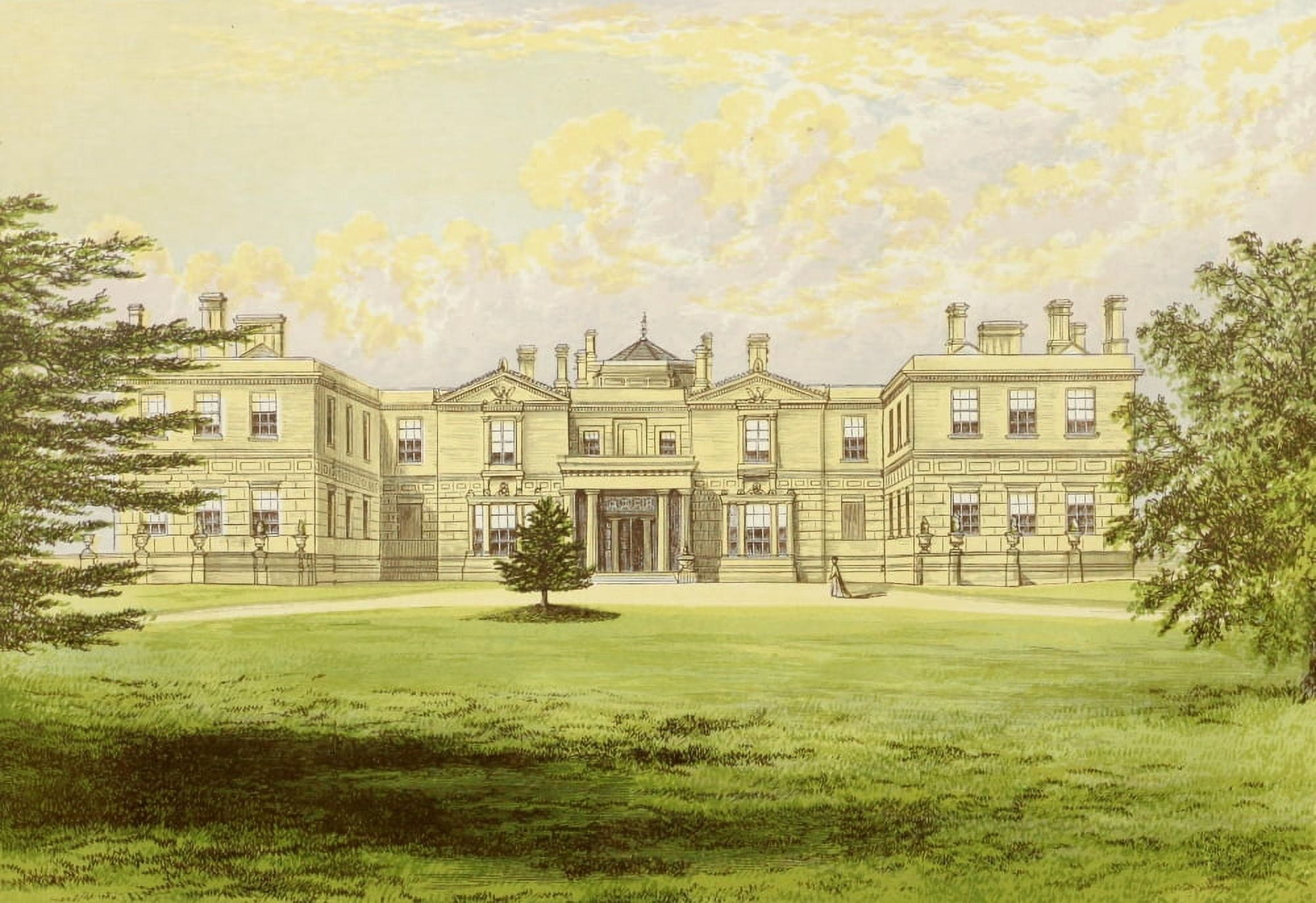 Posterazzi Views of Seats 1880 Swithland Hall Canvas Art - AF Lydon (24 x 36)