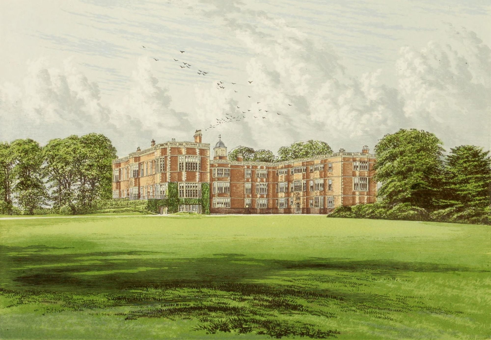 Posterazzi Views of Seats 1880 Temple Newsam Canvas Art - AF Lydon (24 x 36)