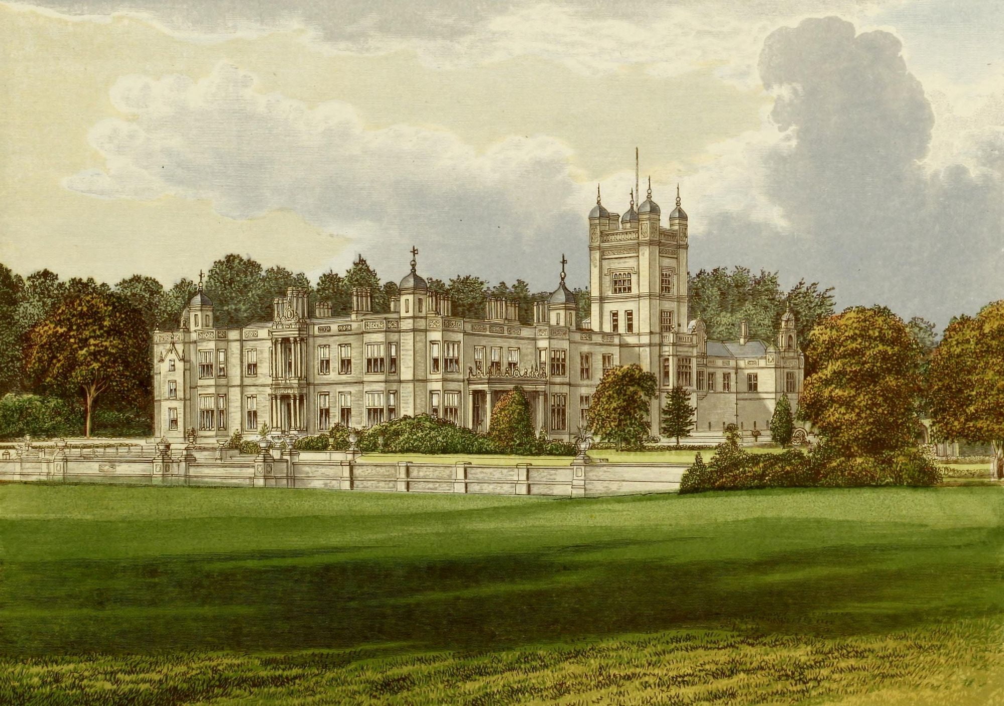 Posterazzi Views of Seats 1880 Underley Hall Canvas Art - AF Lydon (24 x 36)