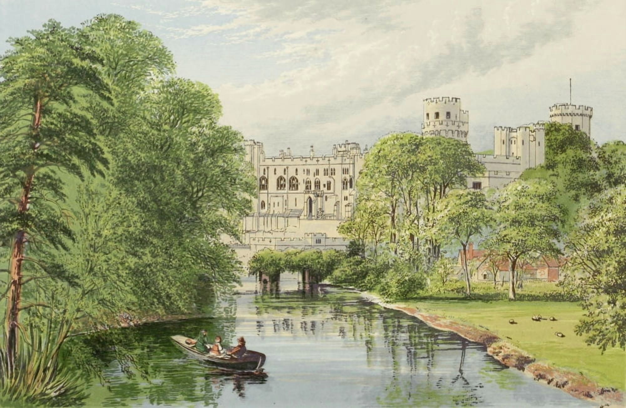 Posterazzi Views of Seats 1880 Warwick Castle Canvas Art - AF Lydon (24 x 36)