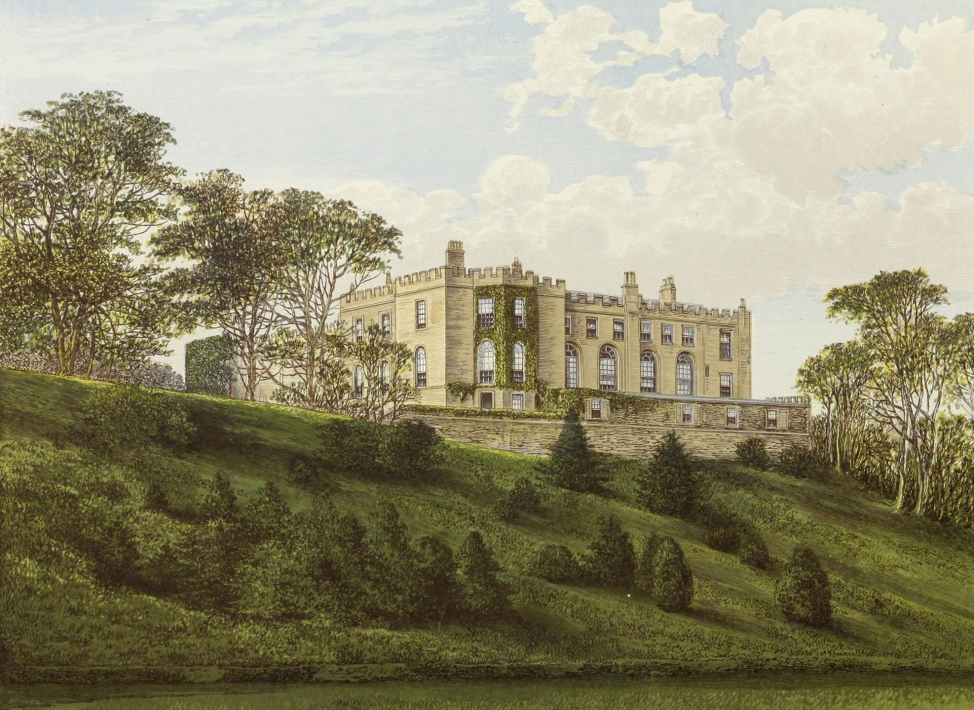 Posterazzi Views of Seats 1880 Workington Hall Canvas Art - AF Lydon (24 x 36)