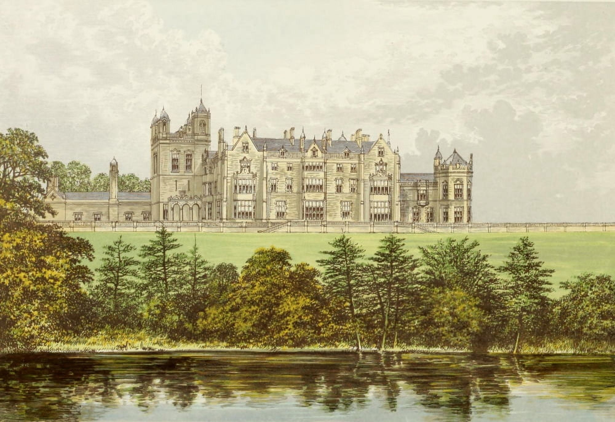 Posterazzi Views of Seats 1880 Worsley Hall Canvas Art - AF Lydon (24 x 36)