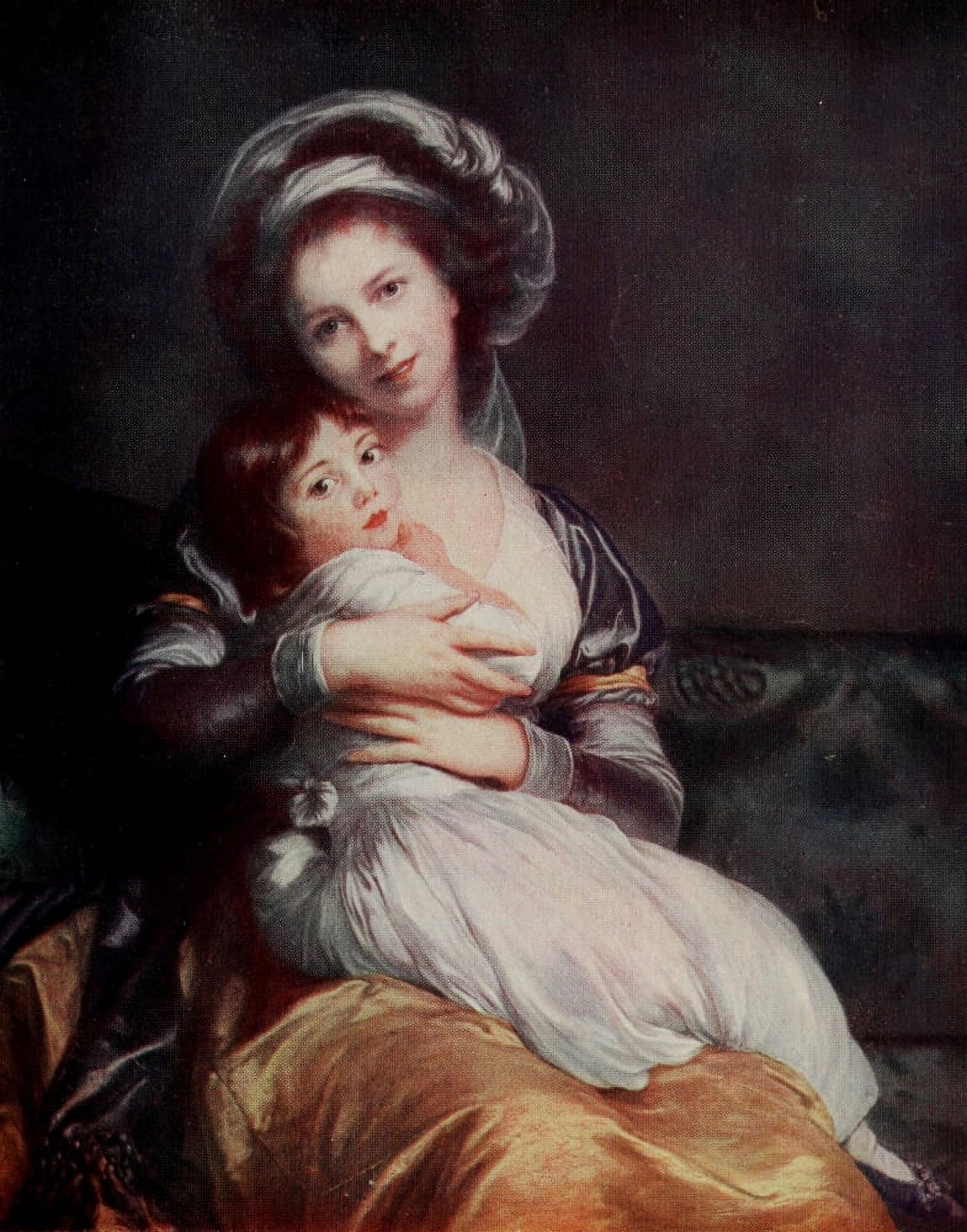 Posterazzi Vige Le Brun 1909 Artist and child 2 Canvas Art - LÔøΩ Vige Le Brun (24 x 36)