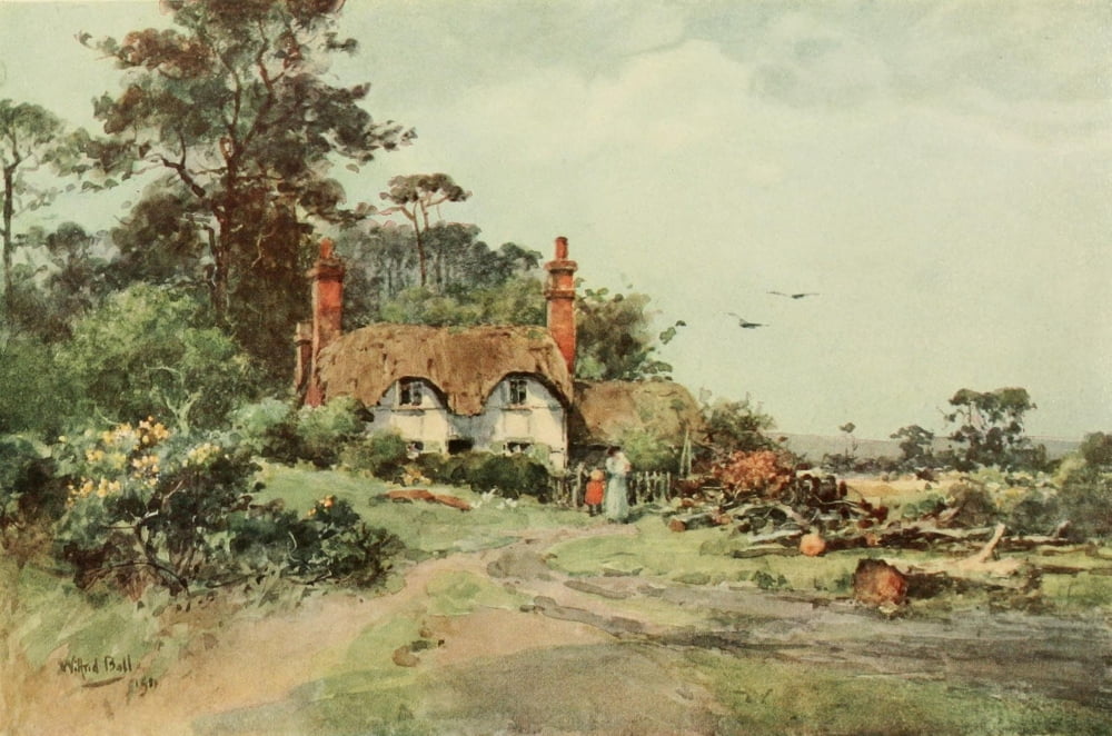 Posterazzi Village Homes of England 1912 Wallhampton Hampshire Canvas Art - Wilfrid Ball (24 x 36)