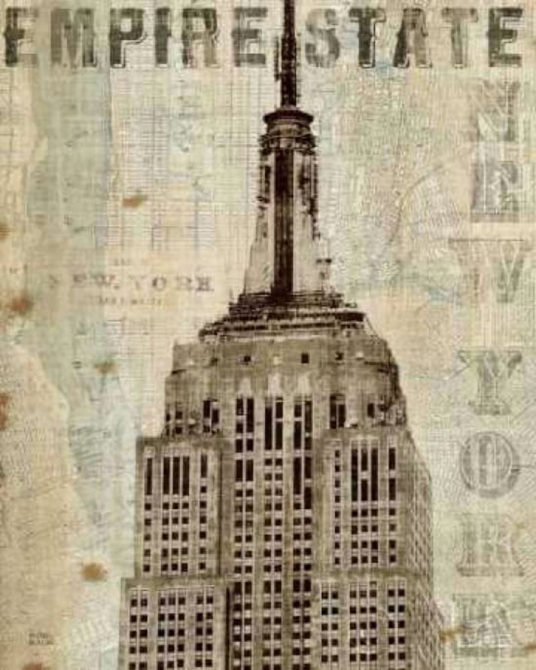 Posterazzi Vintage NY Empire State Building Canvas Art - Michael Mullan (24 x 30)