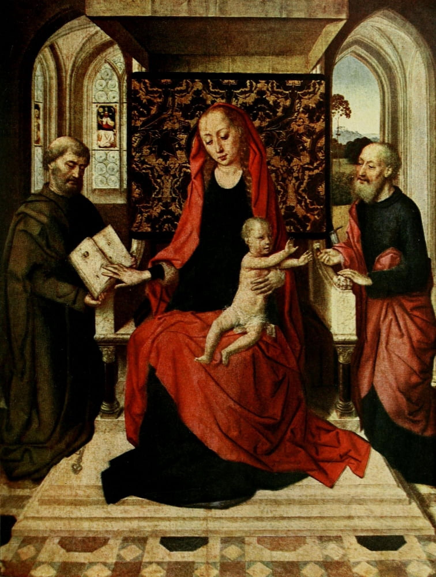 Posterazzi Virgin & Child with St Peter & St Paul History of Painting 1911 Canvas Art - Dirk Bouts (24 x 36)