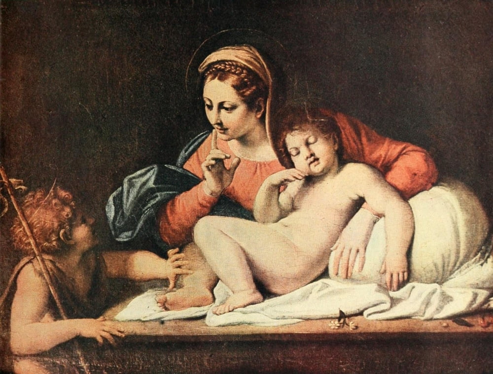 Posterazzi Virgin & Sleeping Child History of Painting 1911 Canvas Art - Annibale Carracci (24 x 36)