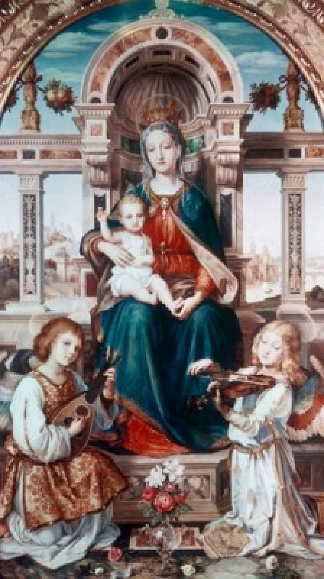 Posterazzi Virgin and Child unknown artist 17th Century Canvas Art -  (24 x 36)